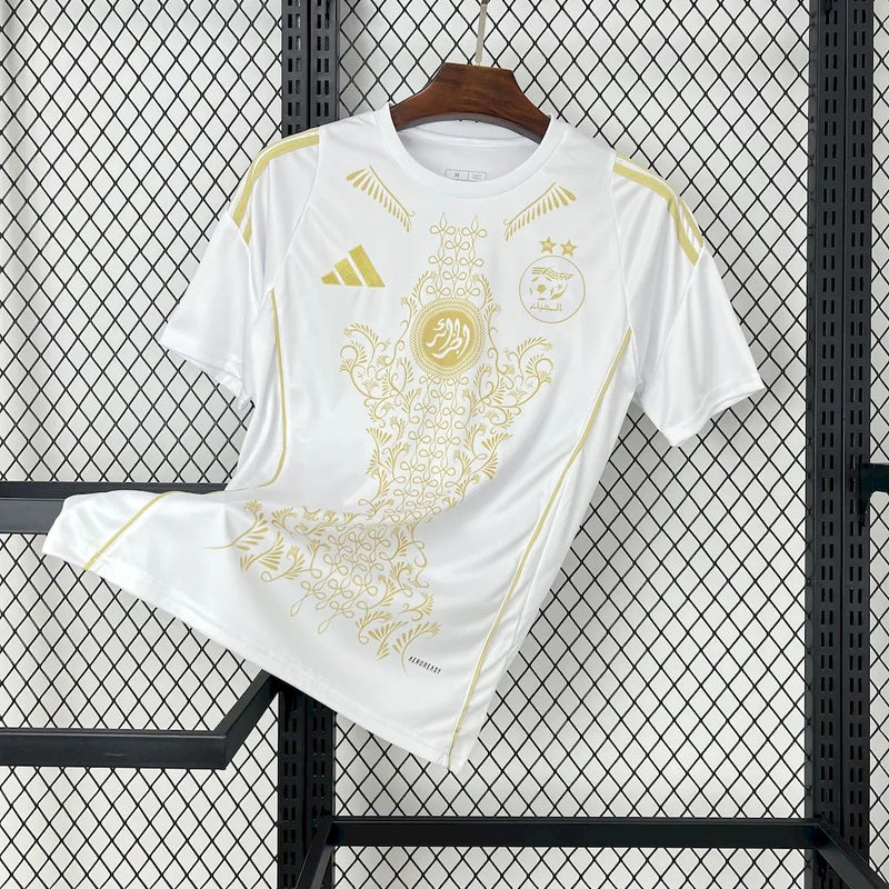 Seleção Algeria Karakou White gold 24/25 - Adidas Torcedor Masculina