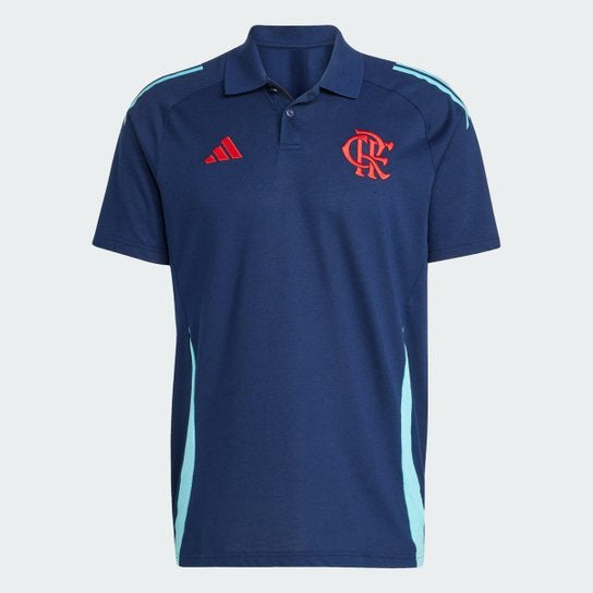 Camisa Flamengo Treino Gola Polo Azul Escuro 25/26 - Adidas Torcedor Masculina