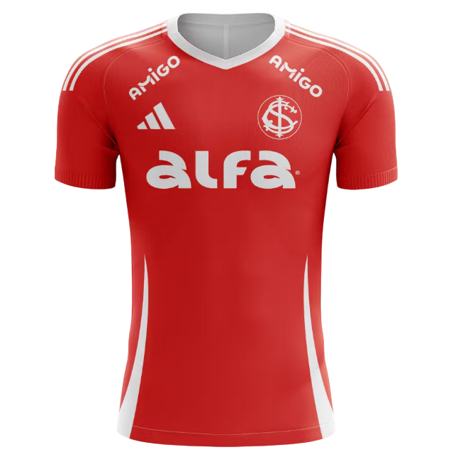 Camisa Internacional Home + Patrocínios 25/26 - Adidas Versão Torcedor