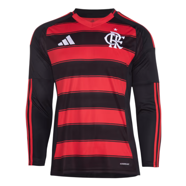 Camisa Flamengo Home 2025/26 - Adidas Torcedor Manga Comprida