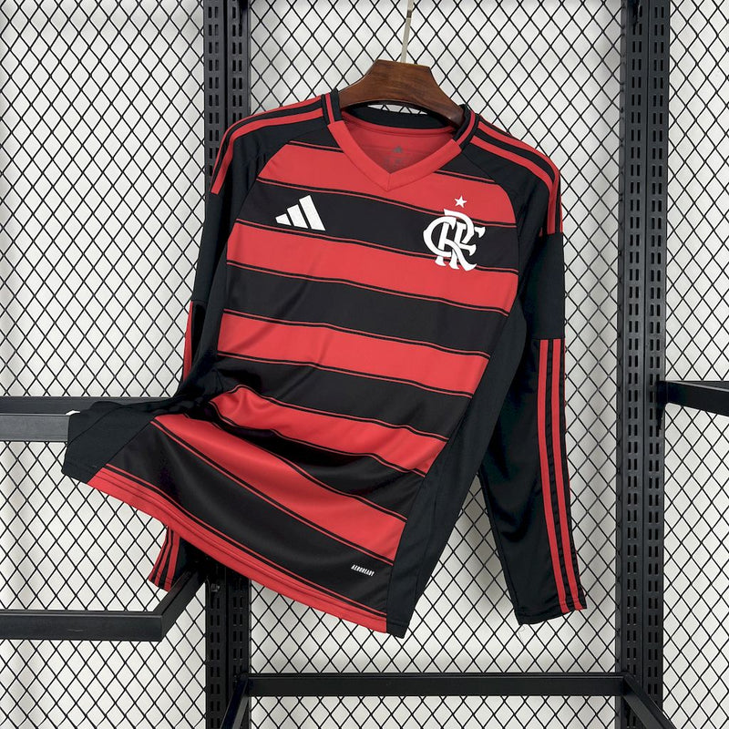 Camisa Flamengo Home 2025/26 - Adidas Torcedor Manga Comprida